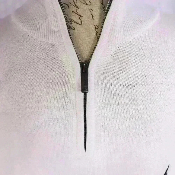 Men's Nautica Size M Navtech white high neck 1/4 zip sweater - Picture 3 of 12